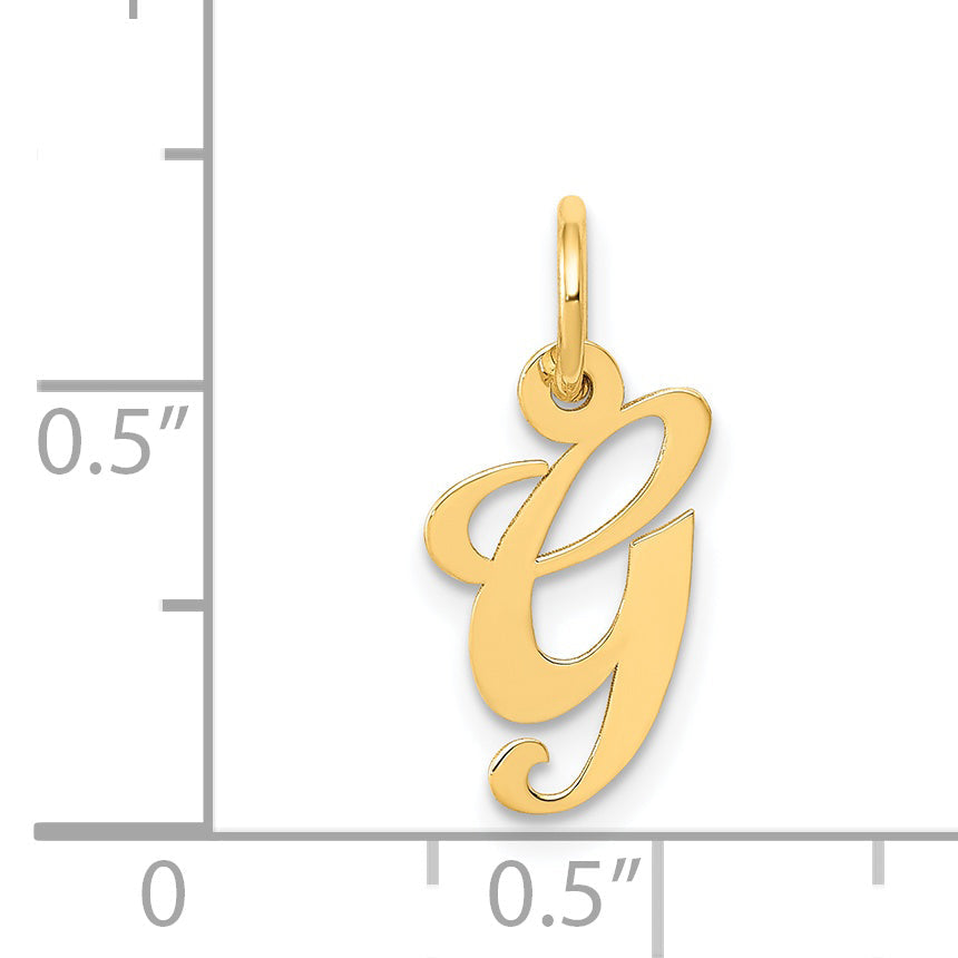 14k Yellow Gold 14K Small Fancy Script Letter G Initial Charm