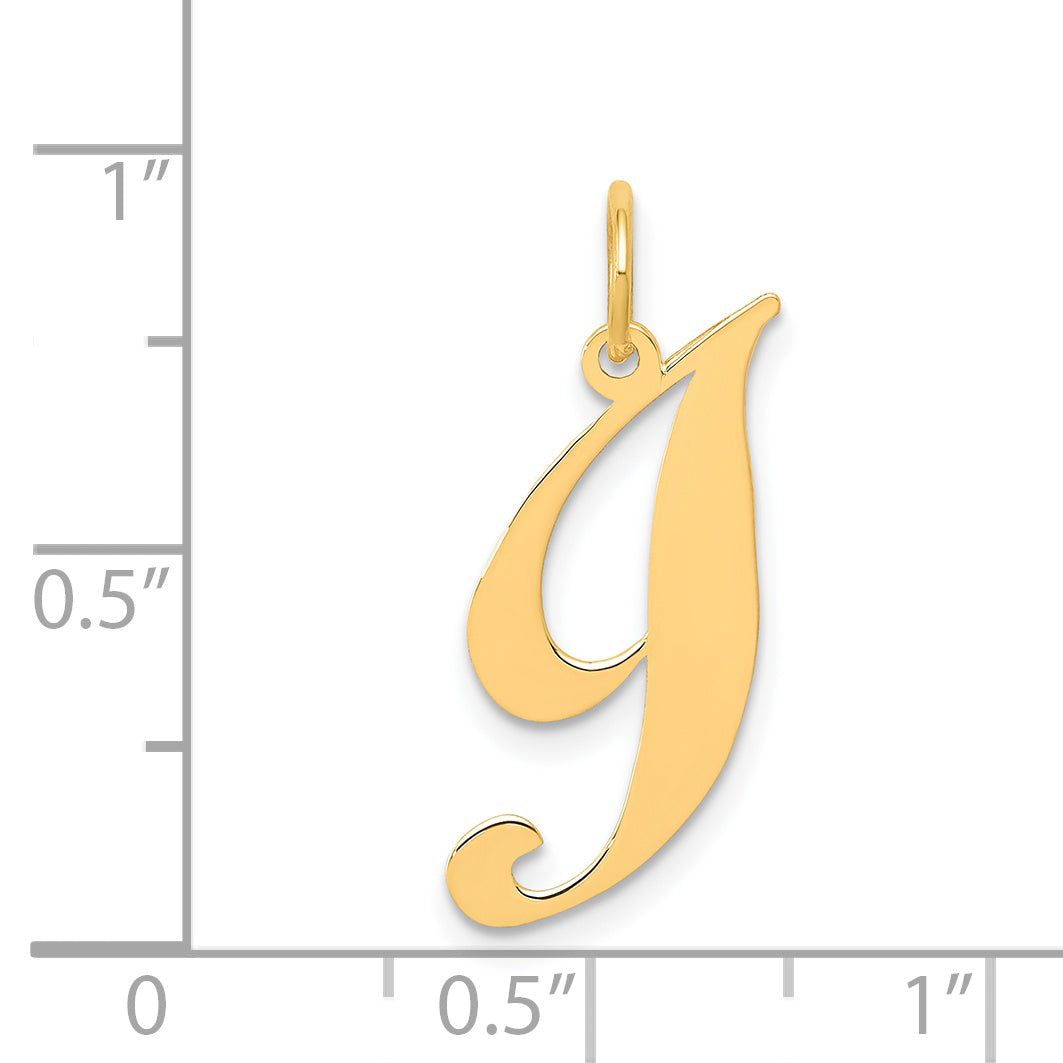 14k Yellow Gold 14K Small Fancy Script Letter I Initial Charm