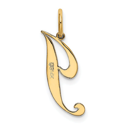 14k Yellow Gold 14K Small Fancy Script Letter J Initial Charm