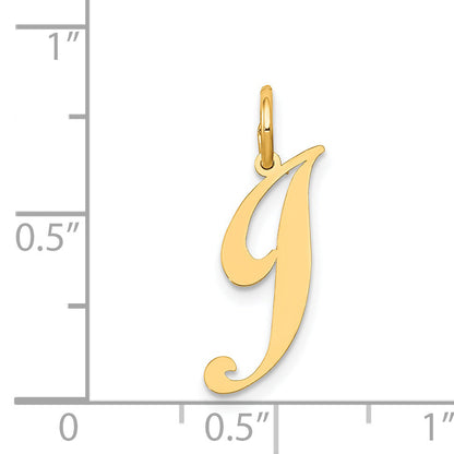 14k Yellow Gold 14K Small Fancy Script Letter J Initial Charm