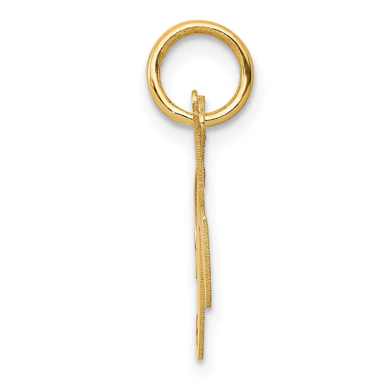 14k Yellow Gold 14K Small Fancy Script Letter K Initial Charm