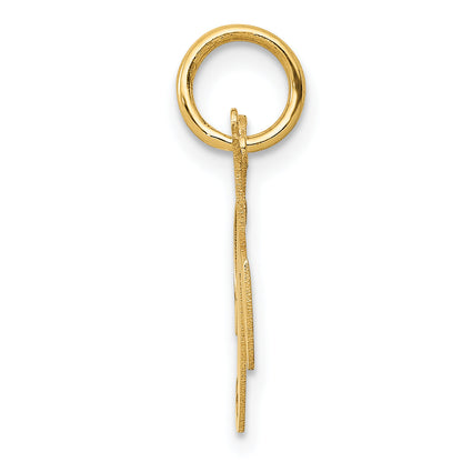 14k Yellow Gold 14K Small Fancy Script Letter K Initial Charm