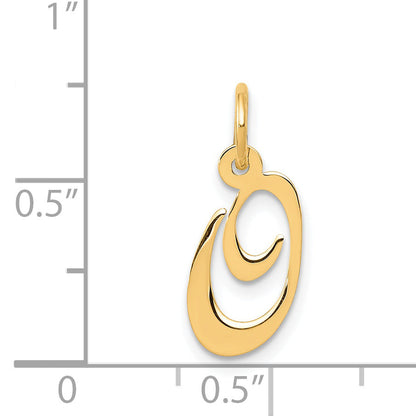 14k Yellow Gold 14K Small Fancy Script Letter O Initial Charm
