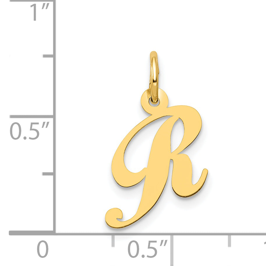14k Yellow Gold 14K Small Fancy Script Letter R Initial Charm