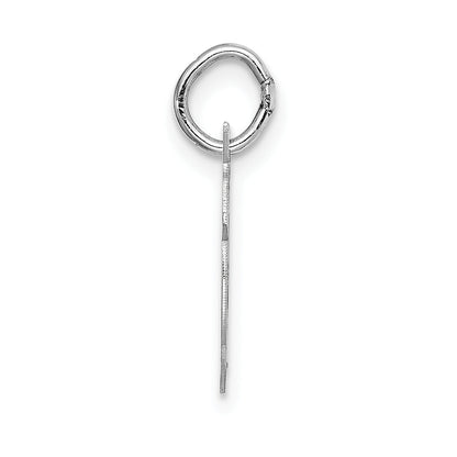 14k White Gold 14k White Gold Small Fancy Script Letter F Initial Charm