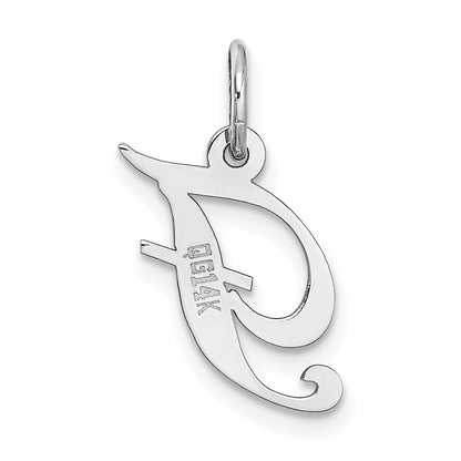 14k White Gold 14k White Gold Small Fancy Script Letter F Initial Charm