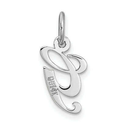 14k White Gold 14k White Gold Small Fancy Script Letter G Initial Charm