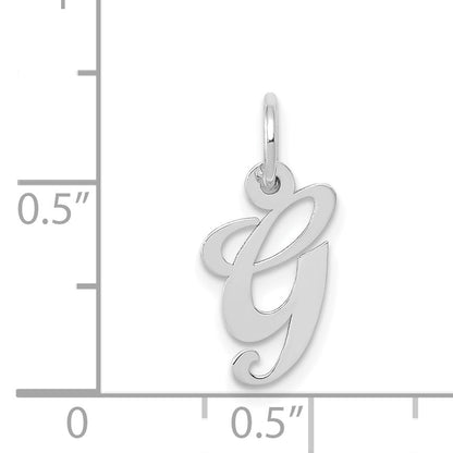 14k White Gold 14k White Gold Small Fancy Script Letter G Initial Charm