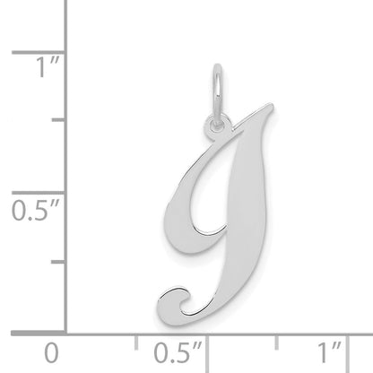 14k White Gold 14k White Gold Small Fancy Script Letter I Initial Charm