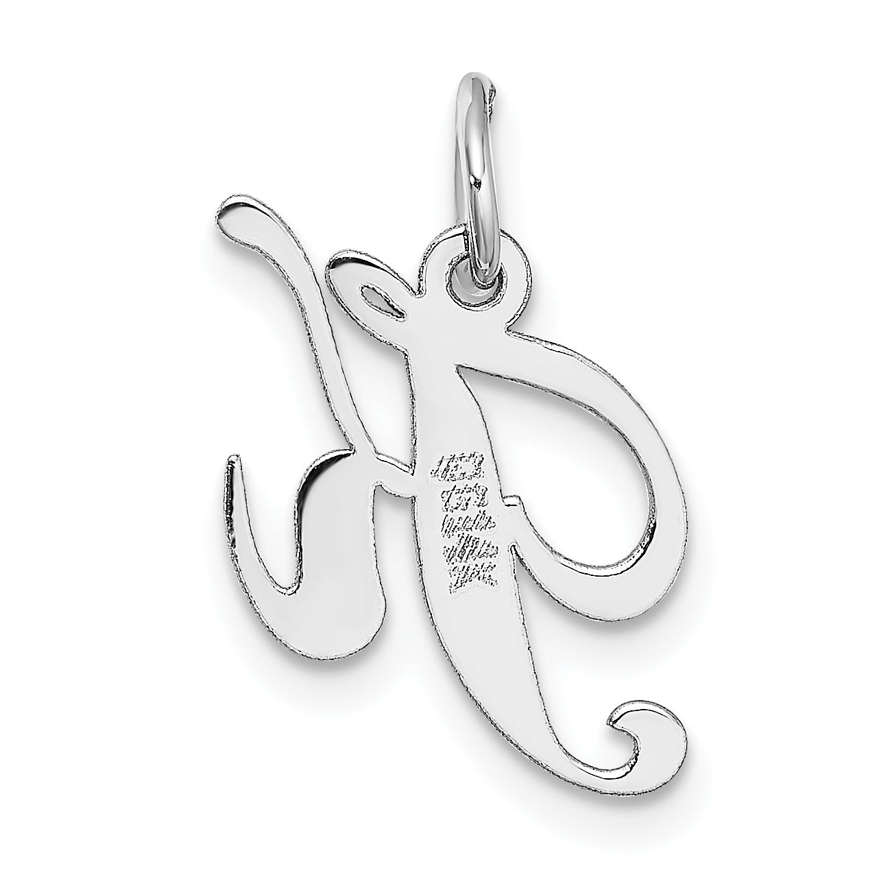 14k White Gold 14k White Gold Small Fancy Script Letter K Initial Charm
