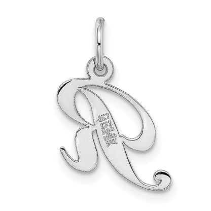 14k White Gold 14k White Gold Small Fancy Script Letter R Initial Charm