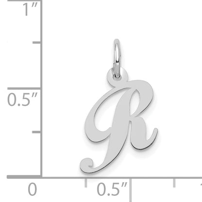 14k White Gold 14k White Gold Small Fancy Script Letter R Initial Charm