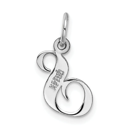 14k White Gold 14k White Gold Small Fancy Script Letter S Initial Charm