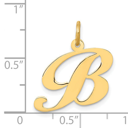14k Yellow Gold 14K Medium Fancy Script Letter B Initial Charm