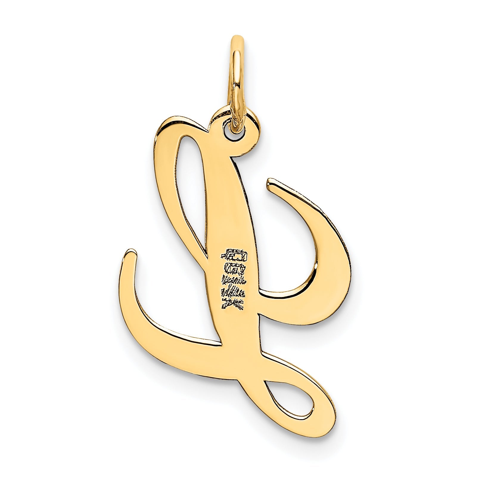 14k Yellow Gold 14K Medium Fancy Script Letter L Initial Charm
