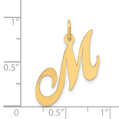 14k Yellow Gold 14K Medium Fancy Script Letter M Initial Charm