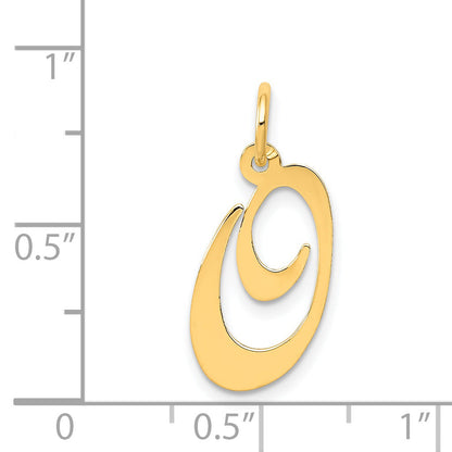 14k Yellow Gold 14K Medium Fancy Script Letter O Initial Charm