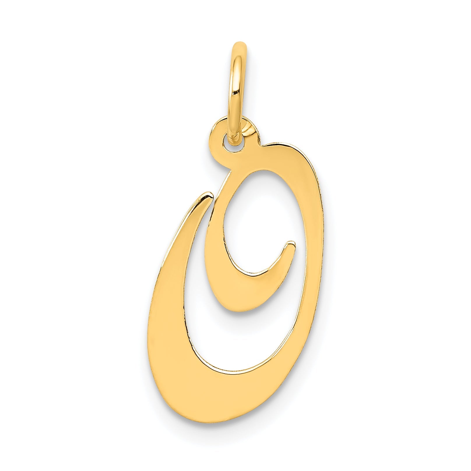 14k Yellow Gold 14K Medium Fancy Script Letter O Initial Charm