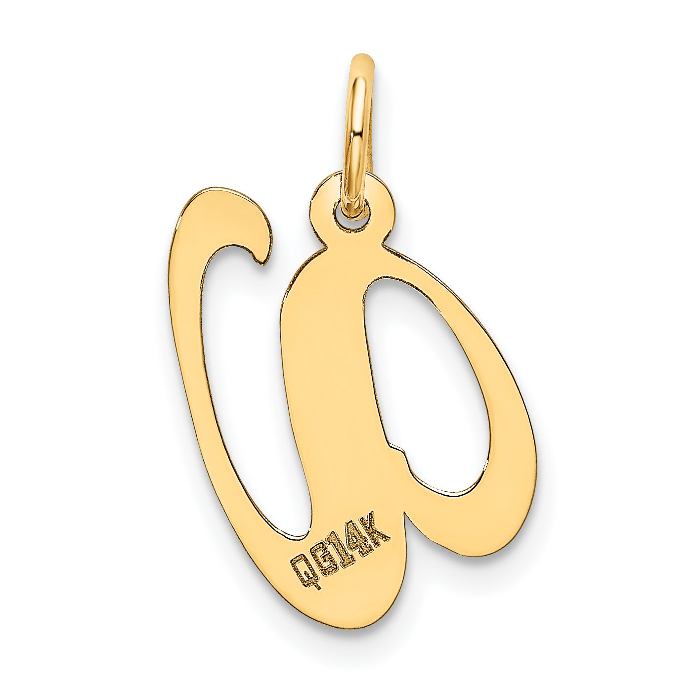14k Yellow Gold 14K Medium Fancy Script Letter V Initial Charm
