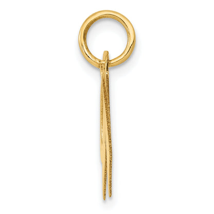 14k Yellow Gold 14K Medium Fancy Script Letter W Initial Charm