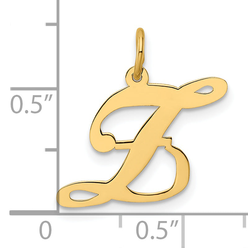 14k Yellow Gold 14K Medium Fancy Script Letter Z Initial Charm