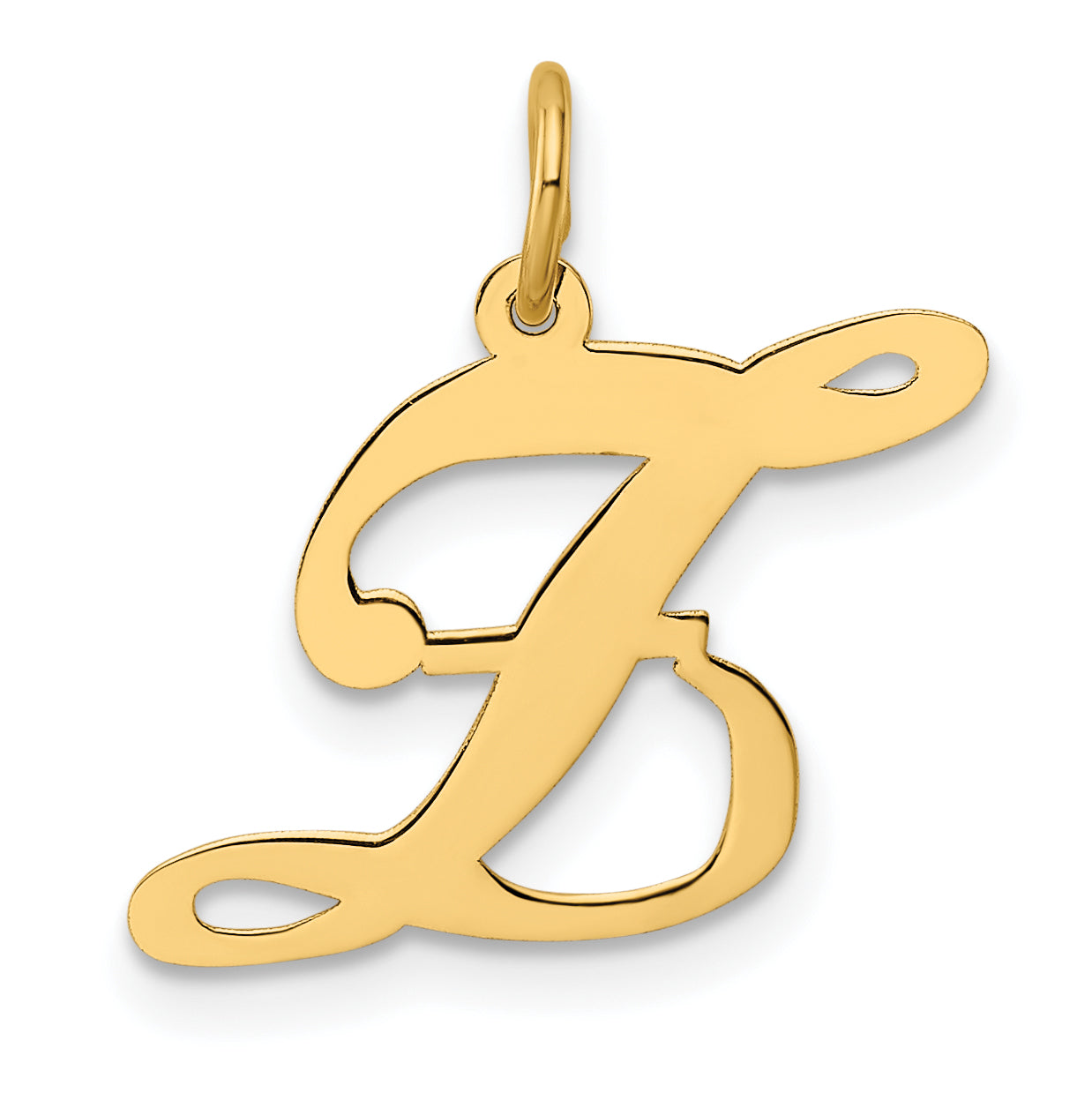 14k Yellow Gold 14K Medium Fancy Script Letter Z Initial Charm