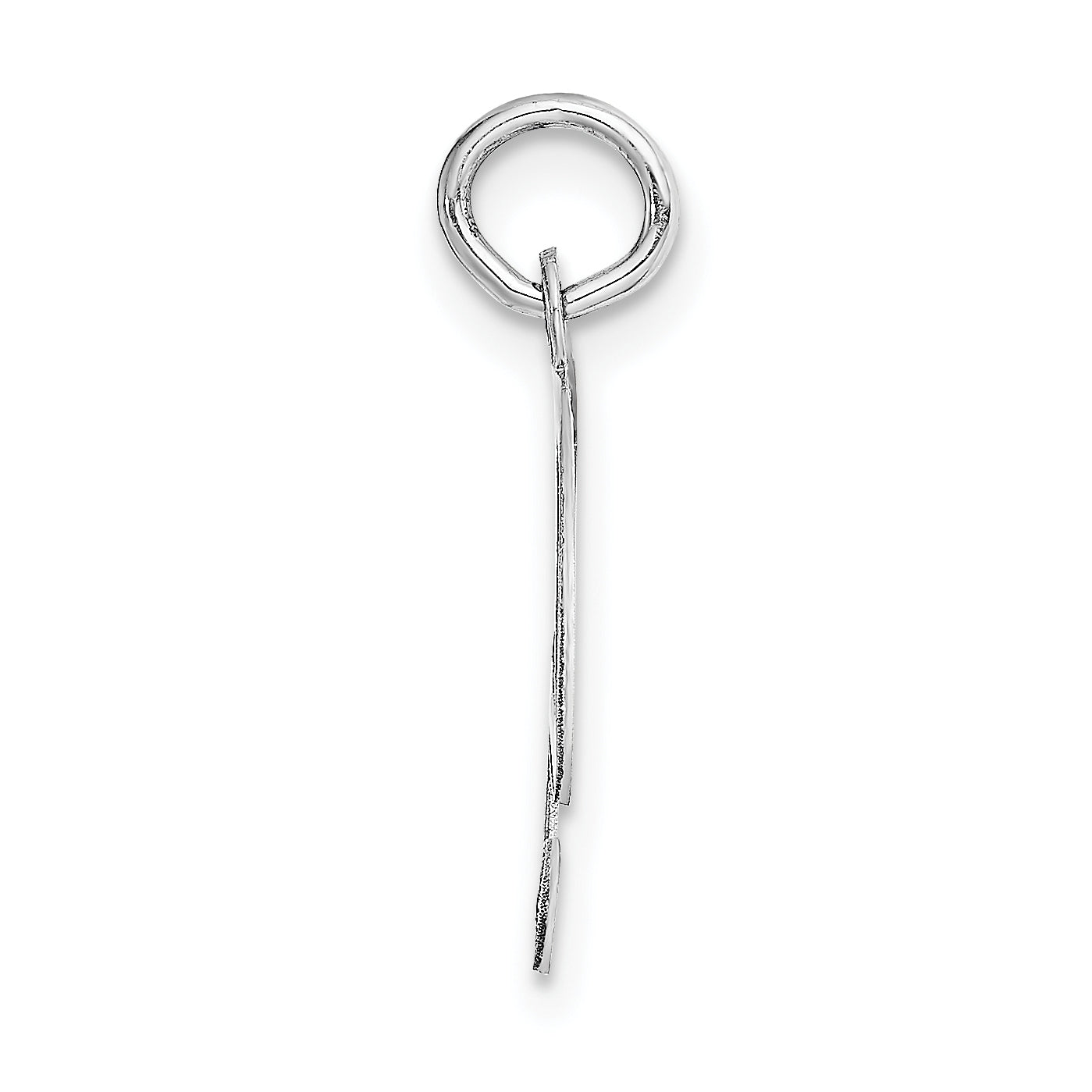 14k White Gold 14K White Gold Medium Fancy Script Letter F Initial Charm