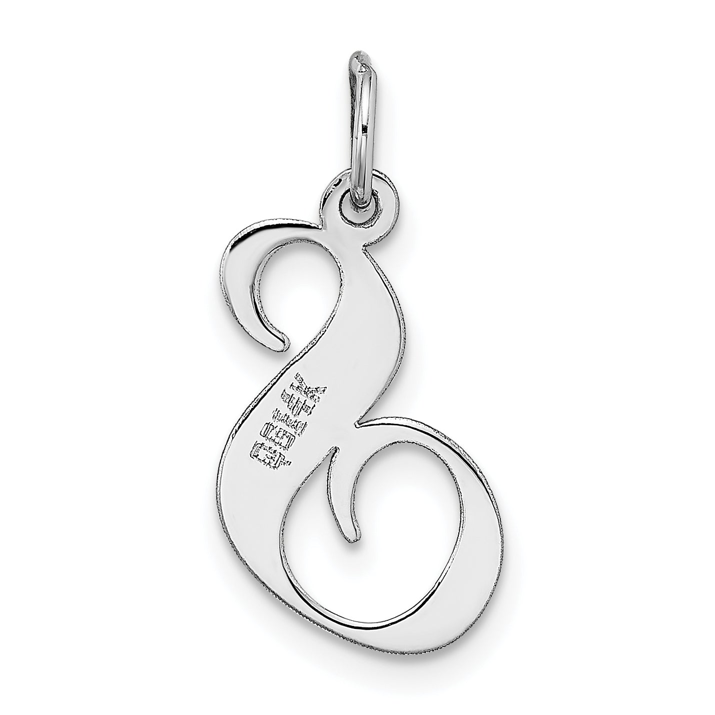 14k White Gold 14K White Gold Medium Fancy Script Letter S Initial Charm