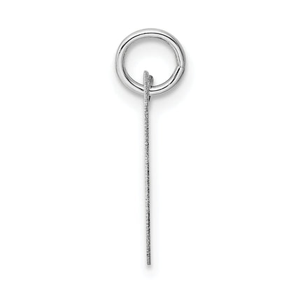 14k White Gold 14K White Gold Medium Fancy Script Letter V Initial Charm