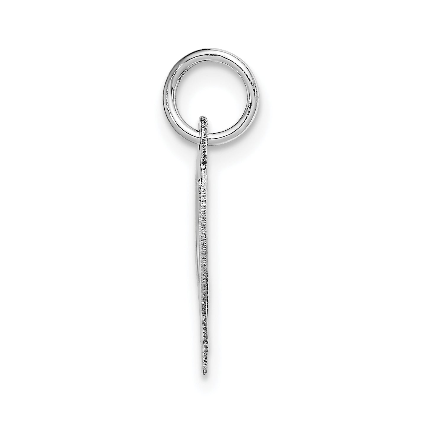 14k White Gold 14K White Gold Medium Fancy Script Letter W Initial Charm