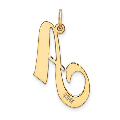 14k Yellow Gold 14k Large Fancy Script Letter A Initial Charm