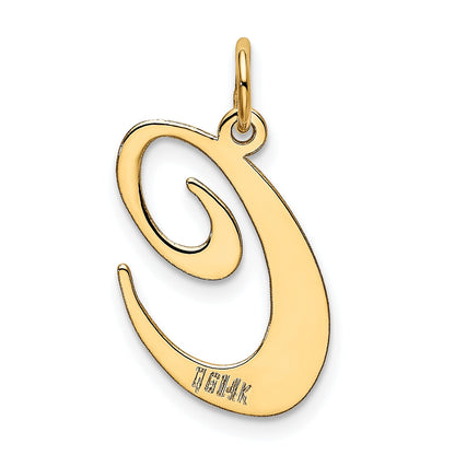 14k Yellow Gold 14k Large Fancy Script Letter C Initial Charm