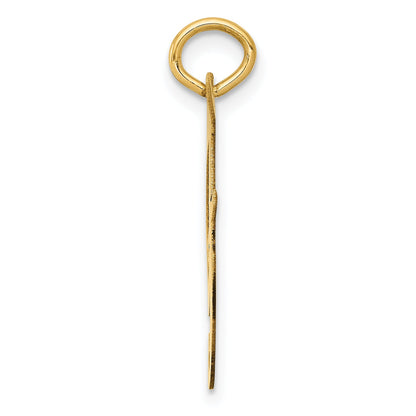 14k Yellow Gold 14k Large Fancy Script Letter F Initial Charm