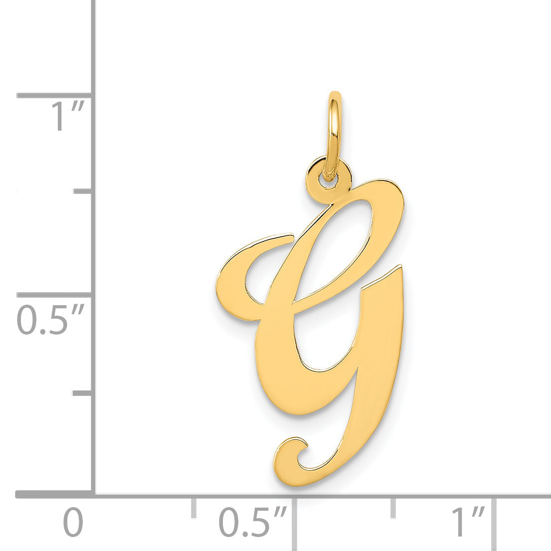 14k Yellow Gold 14k Large Fancy Script Letter G Initial Charm