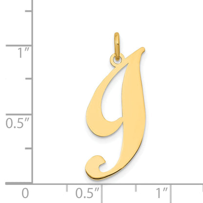 14k Yellow Gold 14k Large Fancy Script Letter I Initial Charm