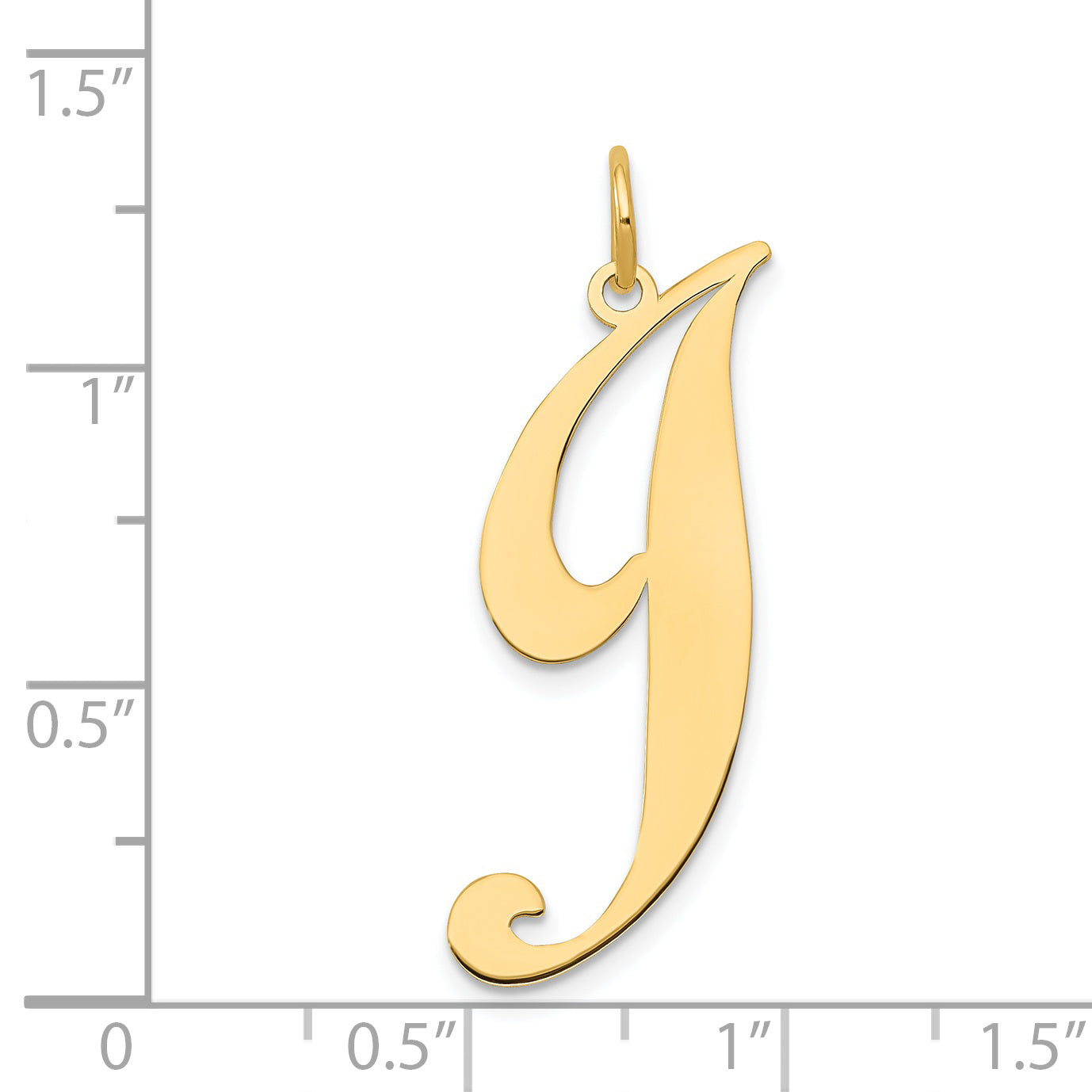 14k Yellow Gold 14k Large Fancy Script Letter J Initial Charm