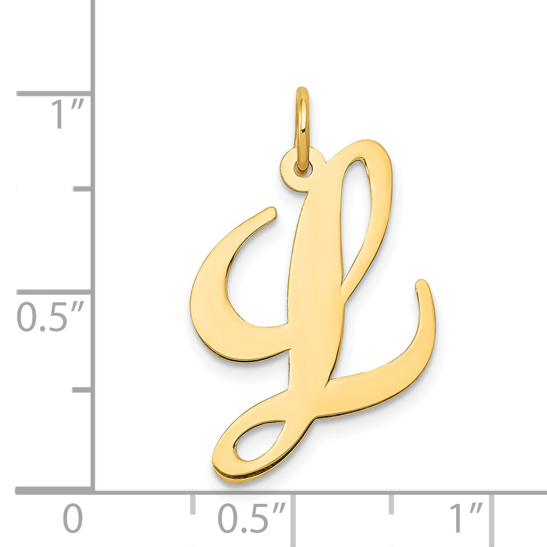 14k Yellow Gold 14k Large Fancy Script Letter L Initial Charm