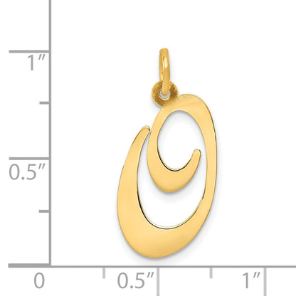 14k Yellow Gold 14k Large Fancy Script Letter O Initial Charm