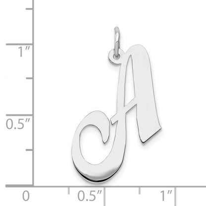 14k White Gold 14k White Gold Large Fancy Script Letter A Initial Charm
