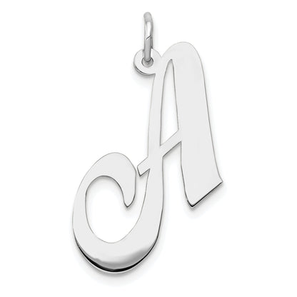 14k White Gold 14k White Gold Large Fancy Script Letter A Initial Charm