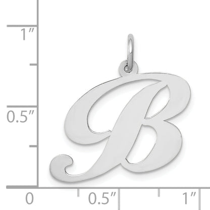 14k White Gold 14k White Gold Large Fancy Script Letter B Initial Charm