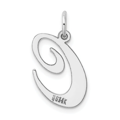 14k White Gold 14k White Gold Large Fancy Script Letter C Initial Charm