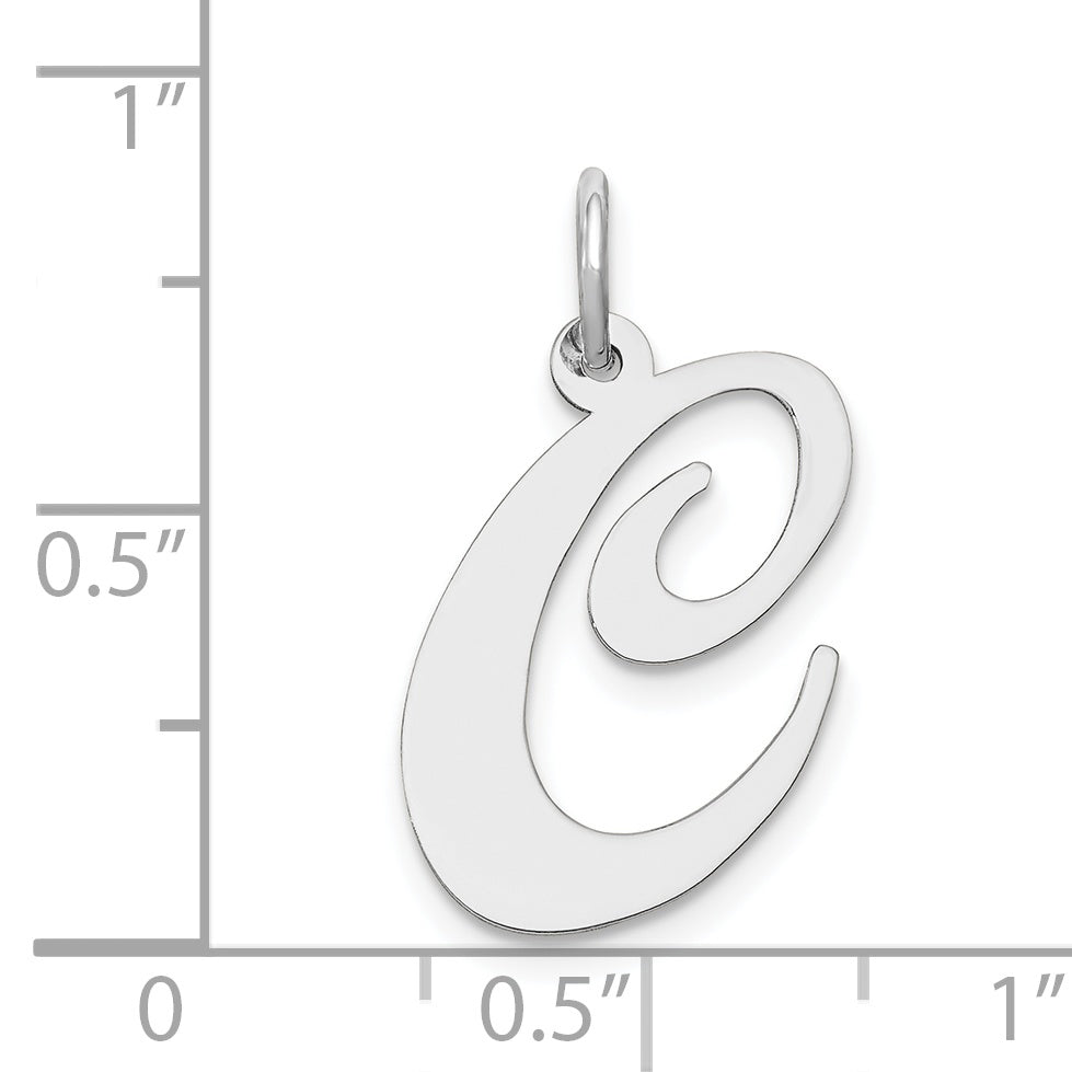 14k White Gold 14k White Gold Large Fancy Script Letter C Initial Charm
