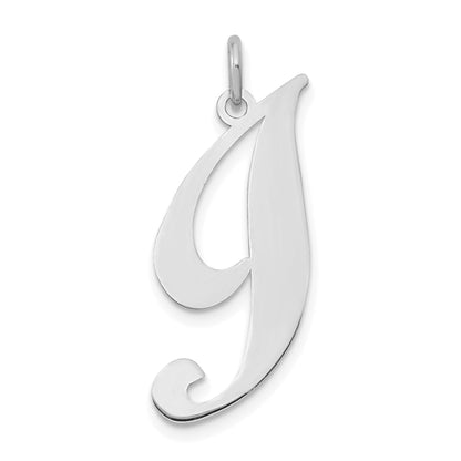14k White Gold 14k White Gold Large Fancy Script Letter I Initial Charm