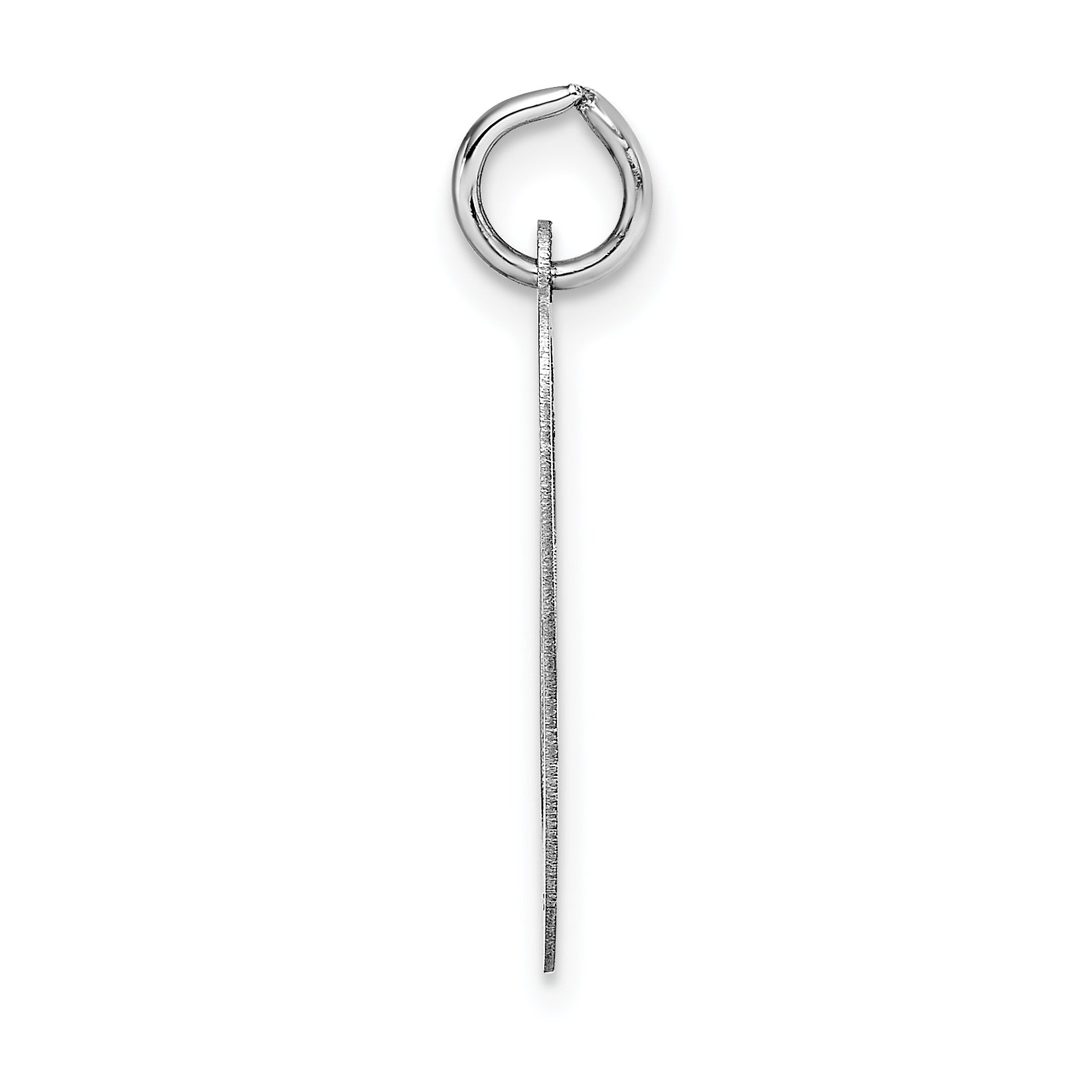 14k White Gold 14k White Gold Large Fancy Script Letter O Initial Charm