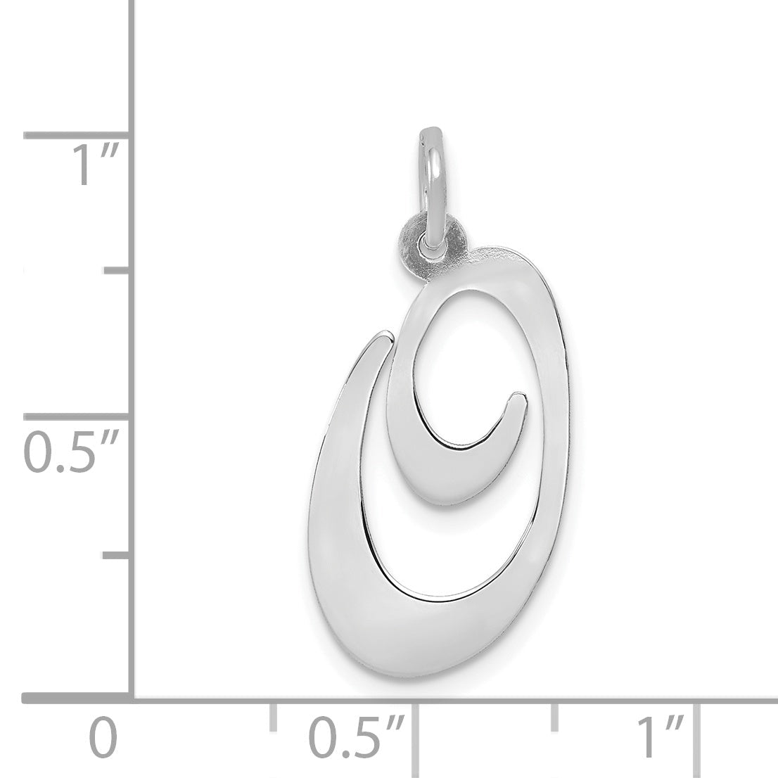14k White Gold 14k White Gold Large Fancy Script Letter O Initial Charm