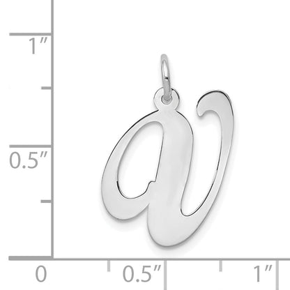 14k White Gold 14k White Gold Large Fancy Script Letter V Initial Charm