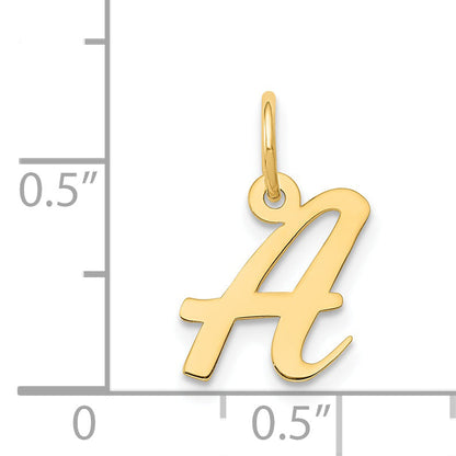 14k Yellow Gold 14k Small Script Letter A Initial Charm