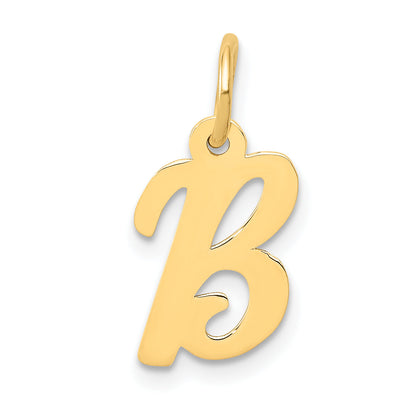 14k Yellow Gold 14k Small Script Letter B Initial Charm