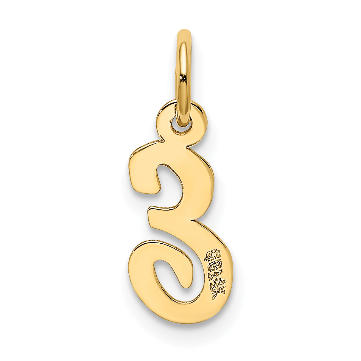 14k Yellow Gold 14k Small Script Letter E Initial Charm